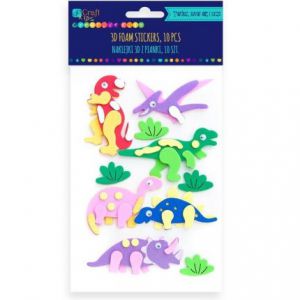 Naklejki z pianki dpCraft, Dinozaury, 10szt